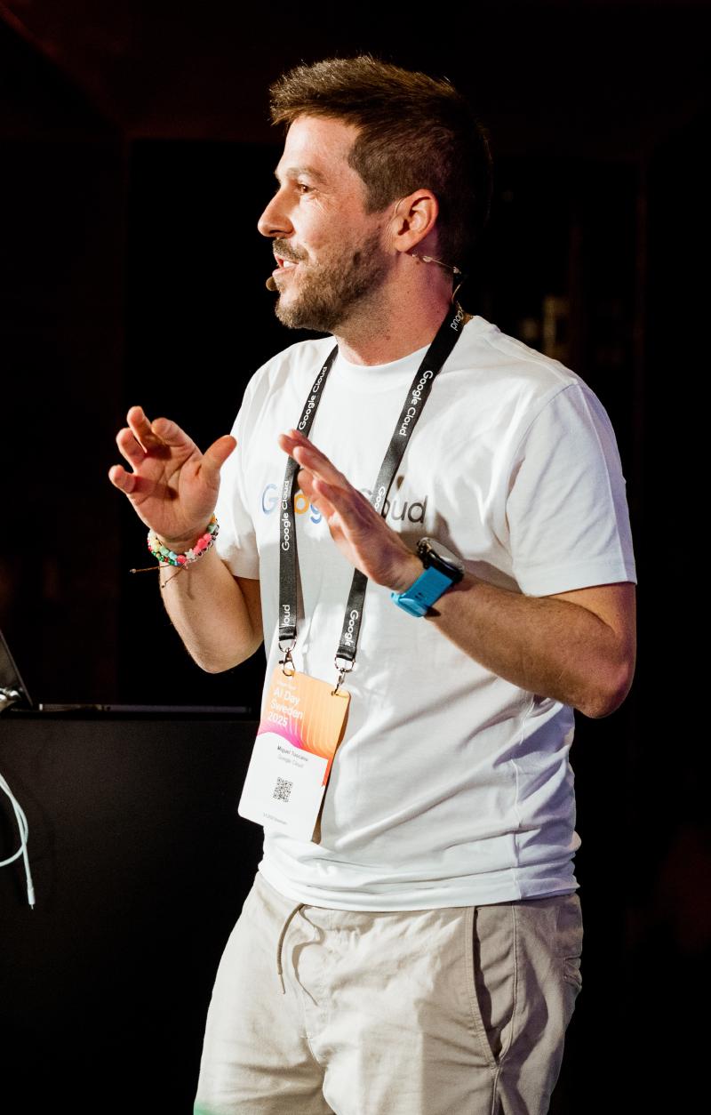 Speaking at a conference